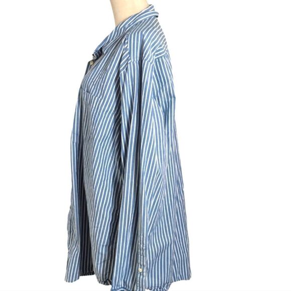 Old Navy Vintage Blue Striped Button Down Shirt - Picture 5 of 6